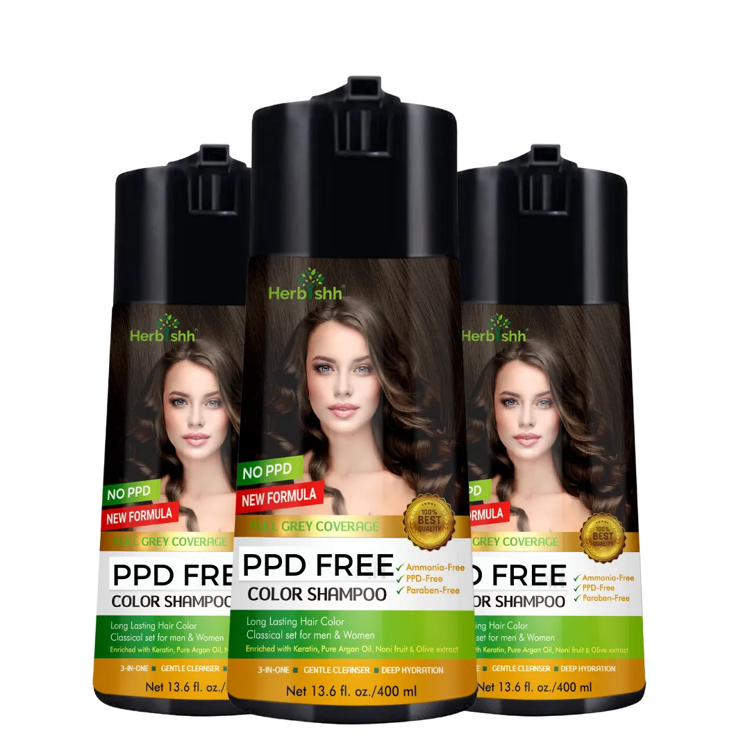Buy 3-PCS  PPD Free Hair Color Shampoo Get 2 Hair Mask Free - Herbishh