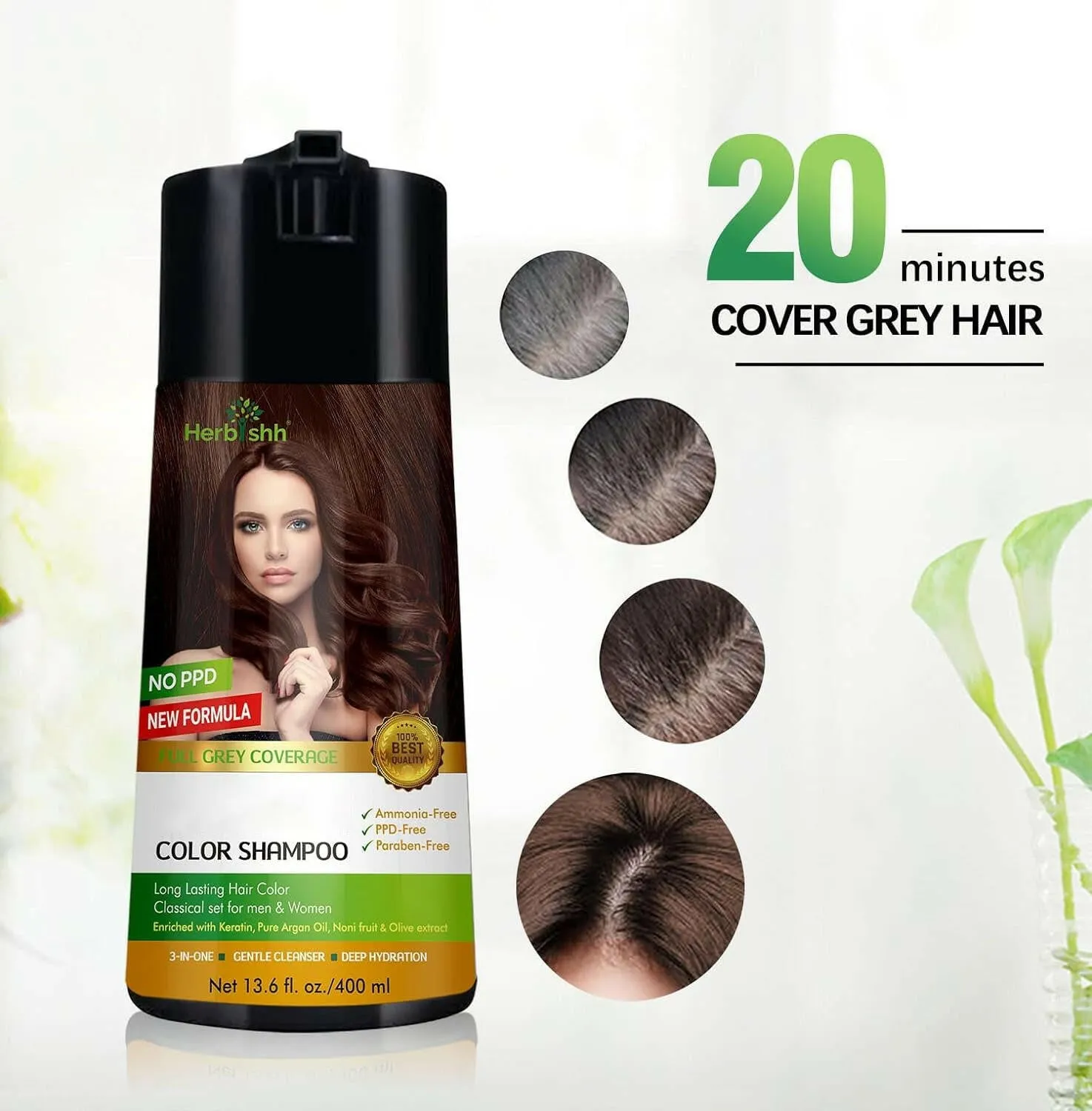 Buy 3-PCS  PPD Free Hair Color Shampoo Get 2 Hair Mask Free - Herbishh