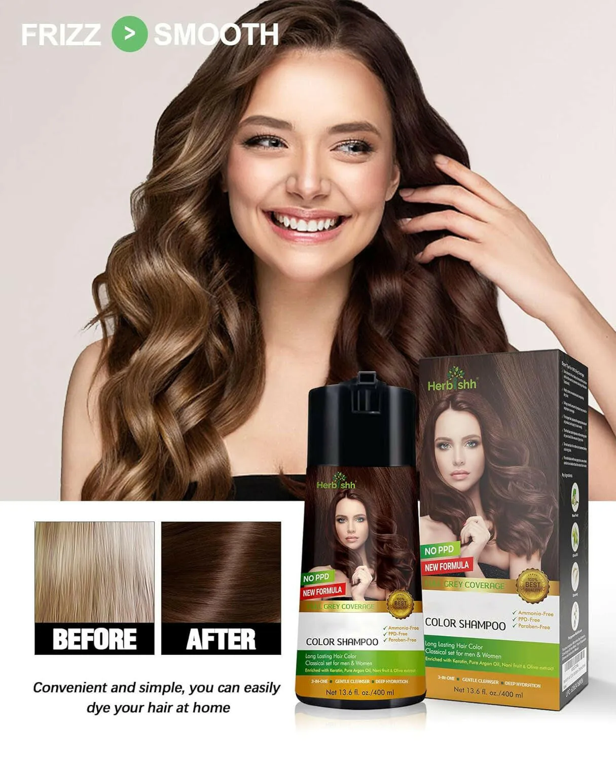 Buy 3-PCS  PPD Free Hair Color Shampoo Get 2 Hair Mask Free - Herbishh