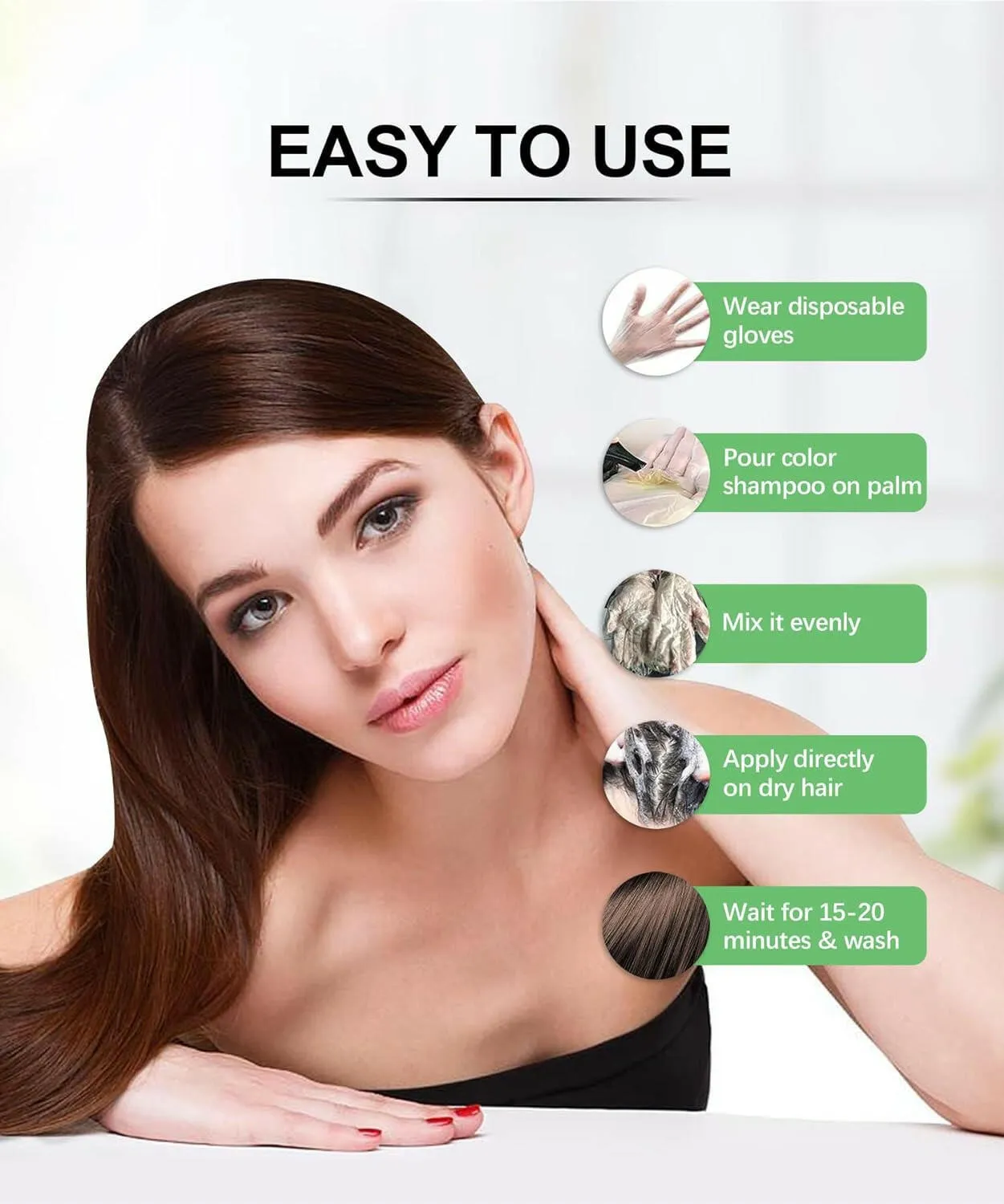 Buy 3-PCS  PPD Free Hair Color Shampoo Get 2 Hair Mask Free - Herbishh