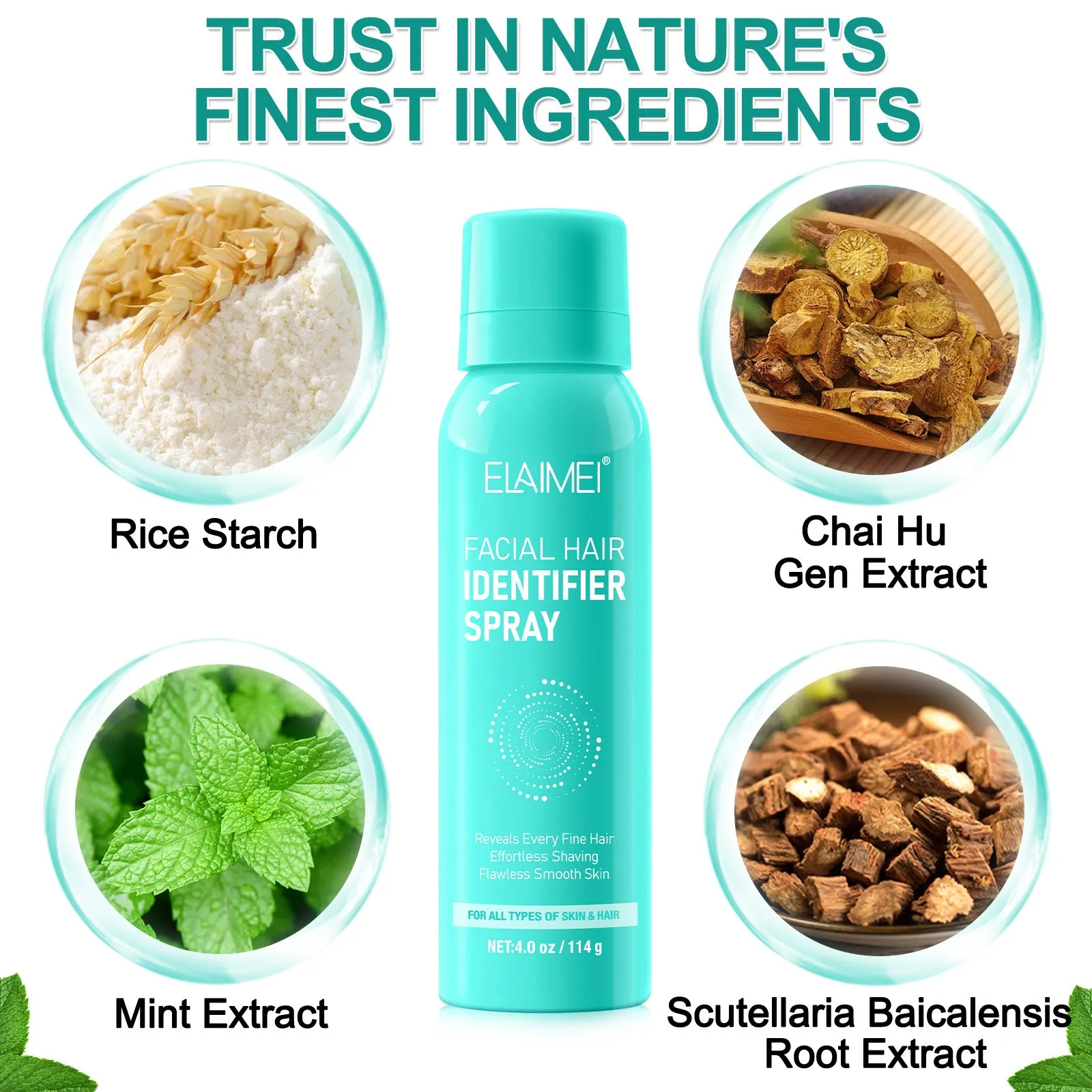ELAIMEI FACIAL HAIR IDENTIFIER SPRAY FOR ALL TYPES OF SKIN & HAIR
