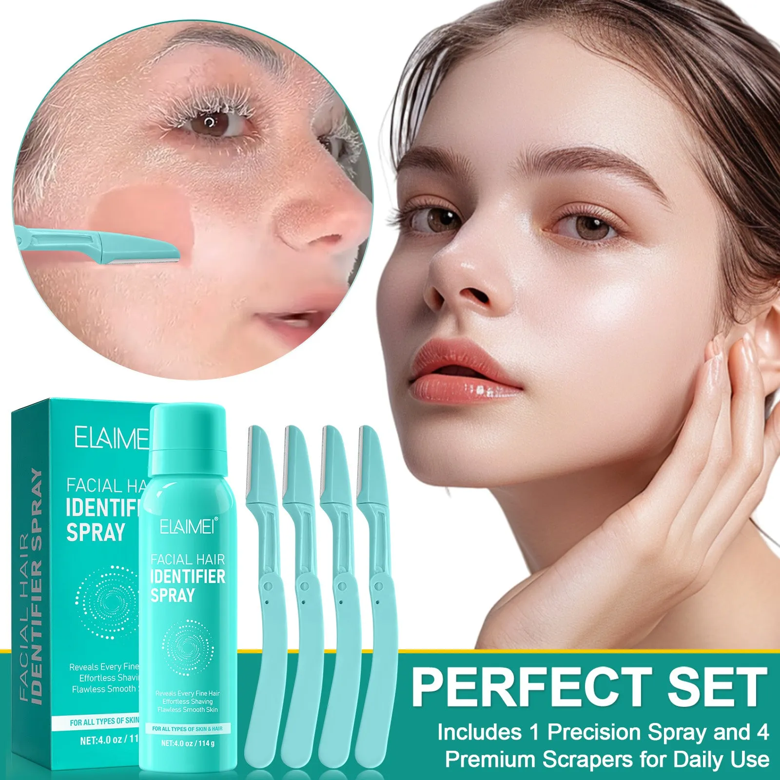 ELAIMEI FACIAL HAIR IDENTIFIER SPRAY FOR ALL TYPES OF SKIN & HAIR