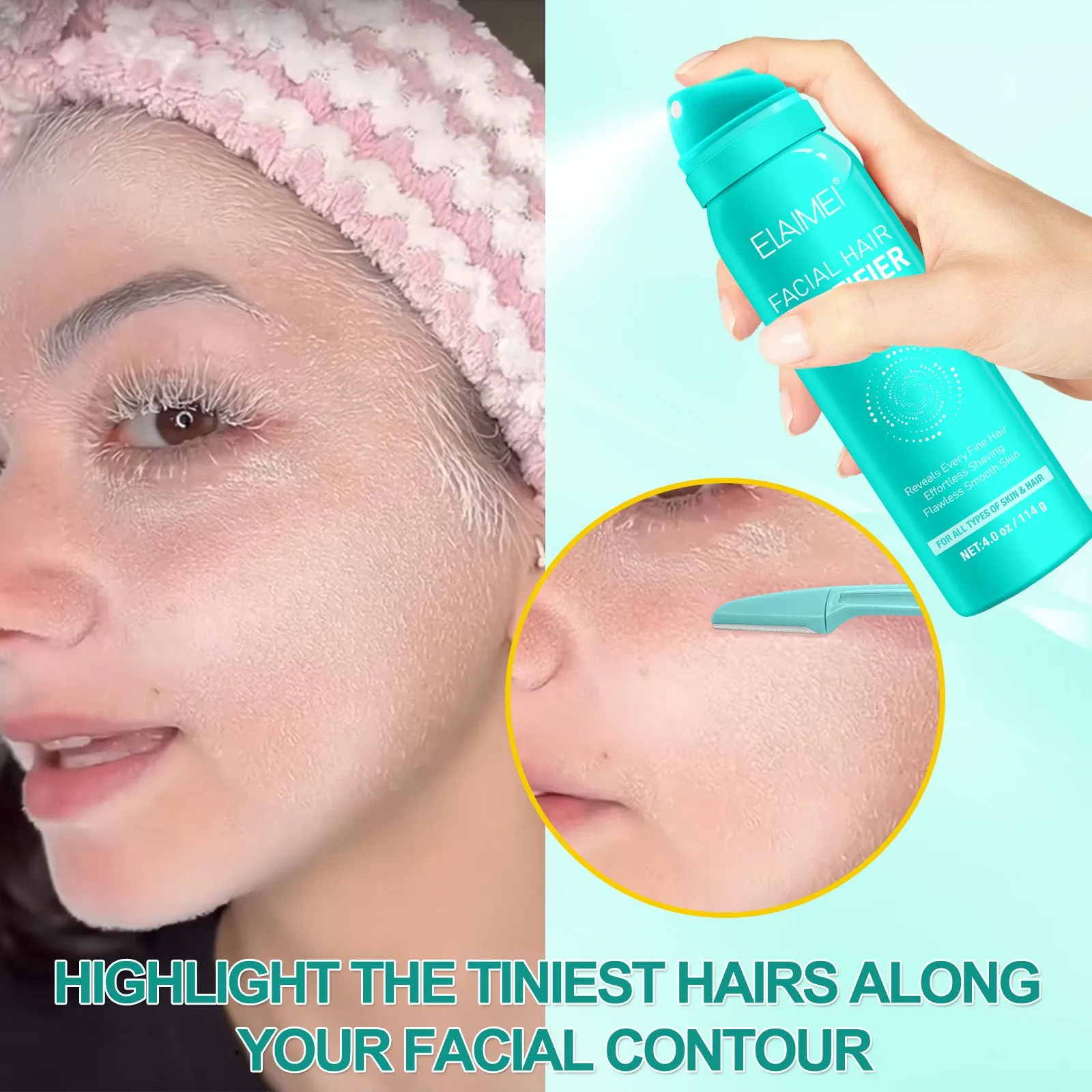 ELAIMEI FACIAL HAIR IDENTIFIER SPRAY FOR ALL TYPES OF SKIN & HAIR