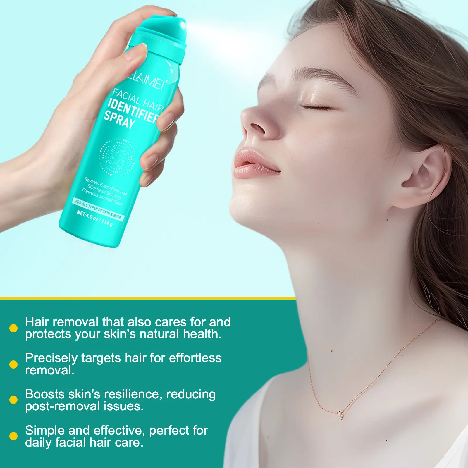ELAIMEI FACIAL HAIR IDENTIFIER SPRAY FOR ALL TYPES OF SKIN & HAIR
